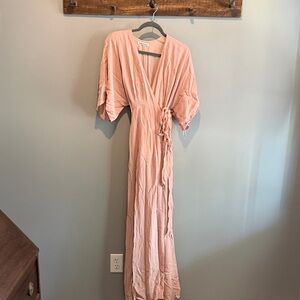 Reformation Blush Wrap Maxi Dress with Tie Waist